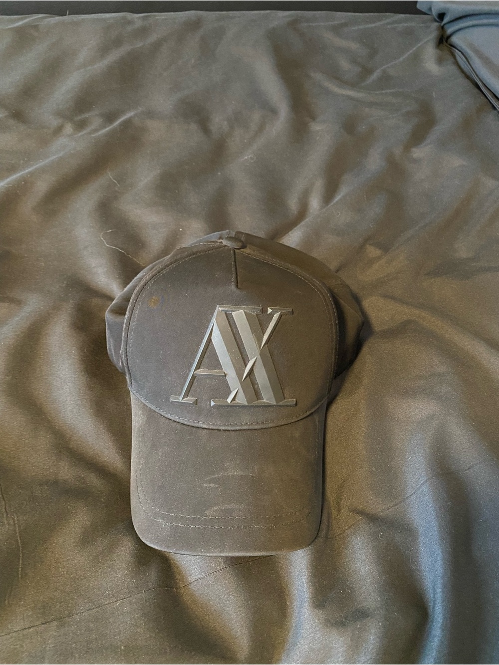Armani Exchange Black Adjustable Strapback Cap